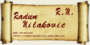 Radun Milaković vizit kartica